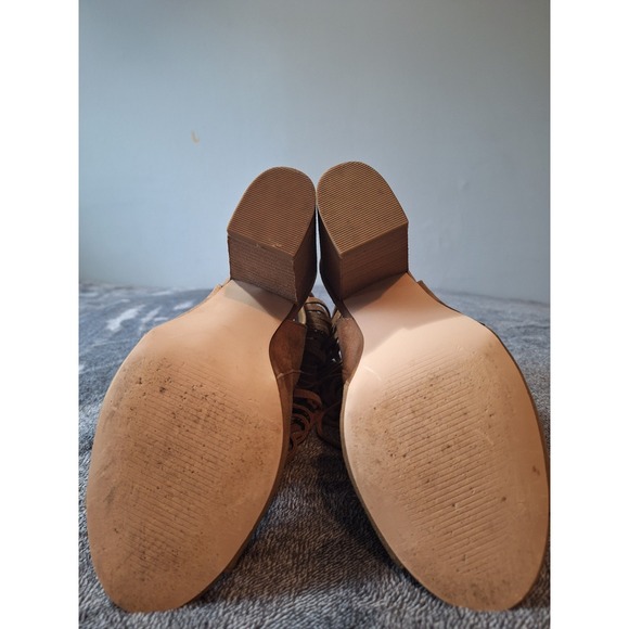 Carlos Santana Brown Suede Fringe Peep-Toe Ankle Boots - Picture 15 of 15